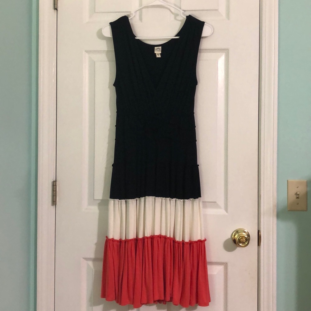 Women’s black white and red maxi dress